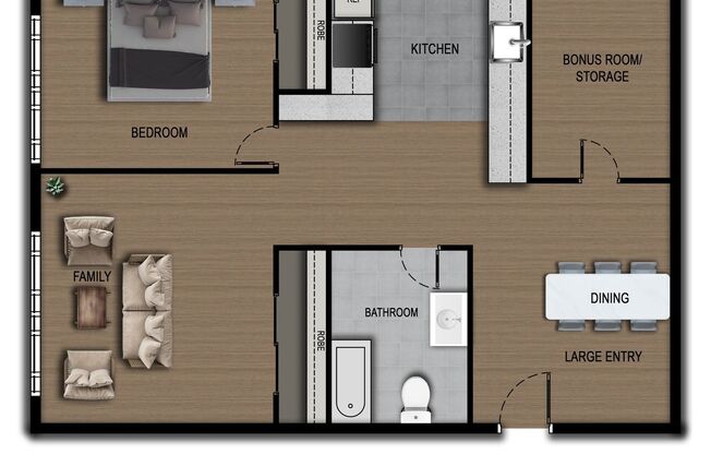 1 bed, 1 bath, 612 sqft, $1,745, Unit 120