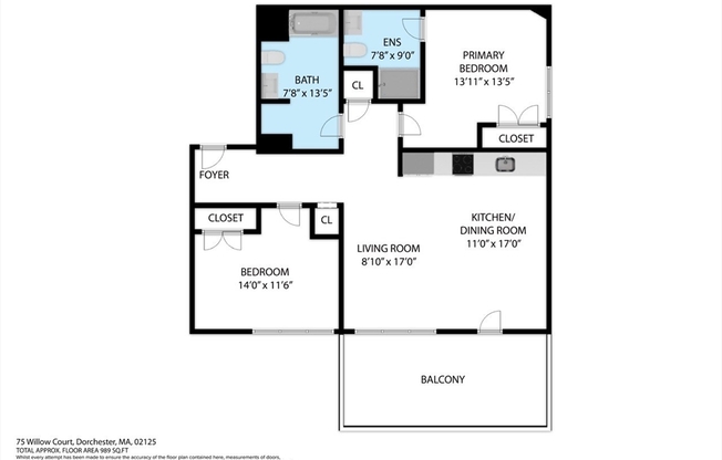 2 beds, 2 baths, 989 sqft, $4,125, Unit 602