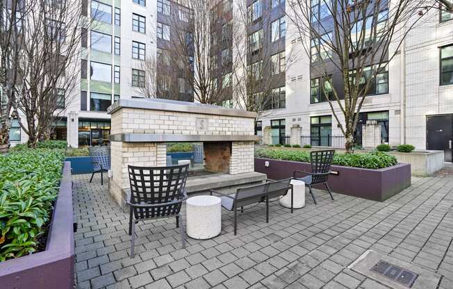 Outdoor Fire Pit at The Parker Apartments in Portland, OR 97209