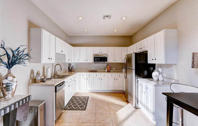 Residence at North Penn kitchen area with stainless steel appliances