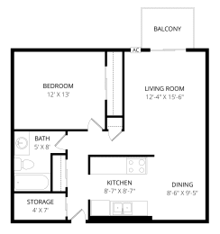 1 bed, 1 bath, 750 sqft, $980