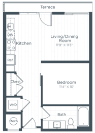 Studio, 1 bath, 606 sqft, $2,115