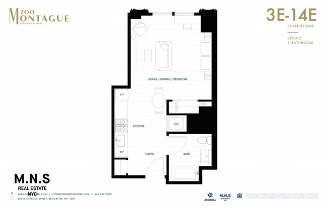 Studio, 1 bath, $4,200, Unit 14E