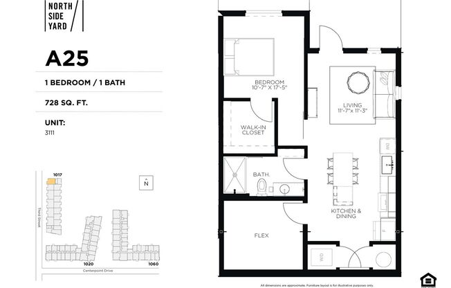 1 bed, 1 bath, 709 sqft, $1,550, Unit 3111