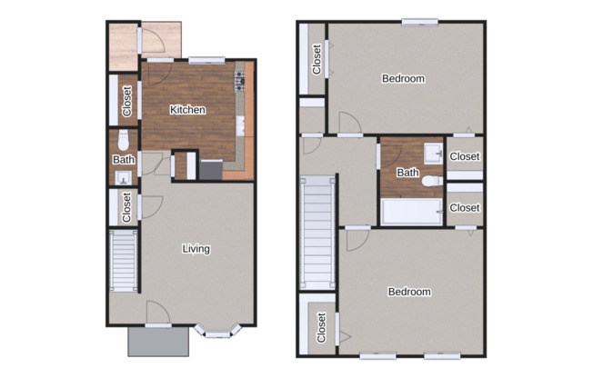 2 beds, 1.5 baths, 860 sqft, $1,145