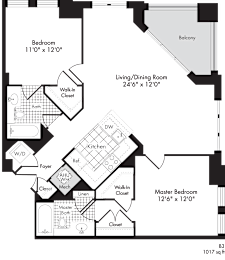 2 beds, 2 baths, 1,007 sqft, $3,005