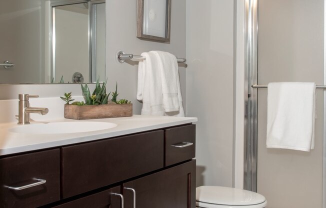 updated bathroom with standing shower