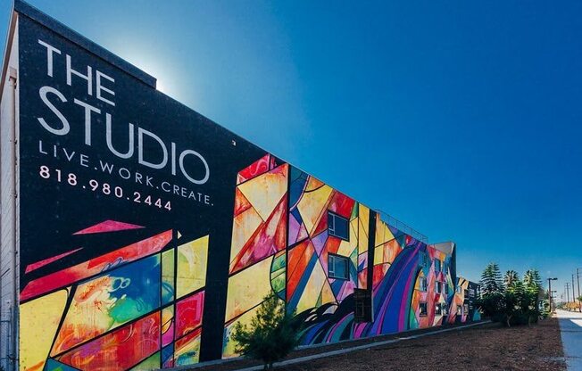 The Studios at NoHo in North Hollywood, California Exterior and Art Mural