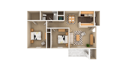 2 beds, 1 bath, 899 sqft, $1,265