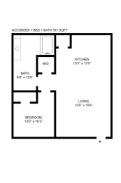 1 bed, 1 bath, 761 sqft, $2,420