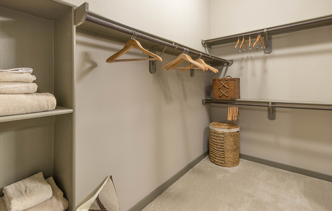 Oversized closets with open shelving
