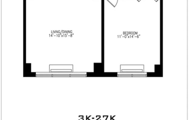 1 bed, 1 bath, $4,800, Unit 18K