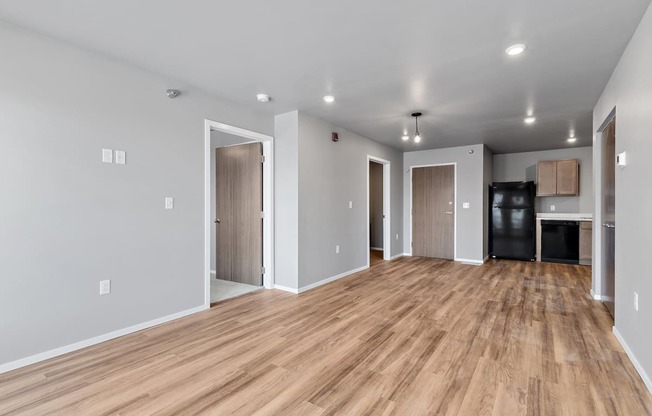 kitchen with black appliances