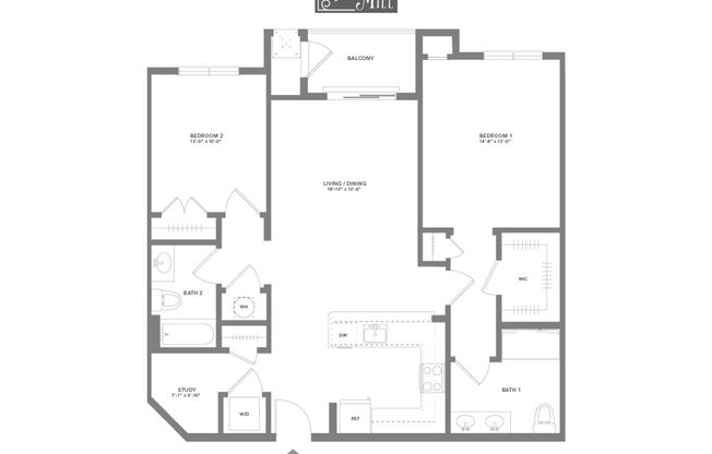 2 beds, 2 baths, 1,162 sqft, $2,400, Unit 435