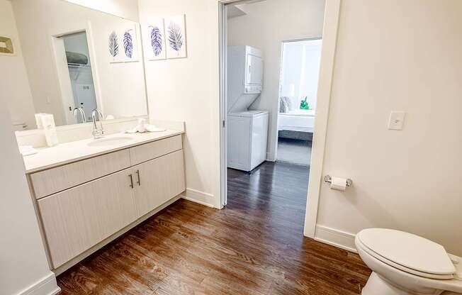 a bathroom with a toilet and a sink and a mirror
