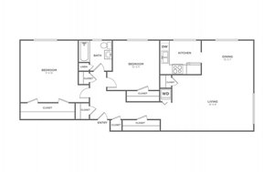 2 beds, 1 bath, 920 sqft, $2,564