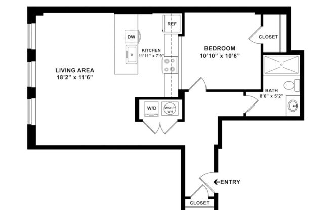 1 bed, 1 bath, 681 sqft, $1,465