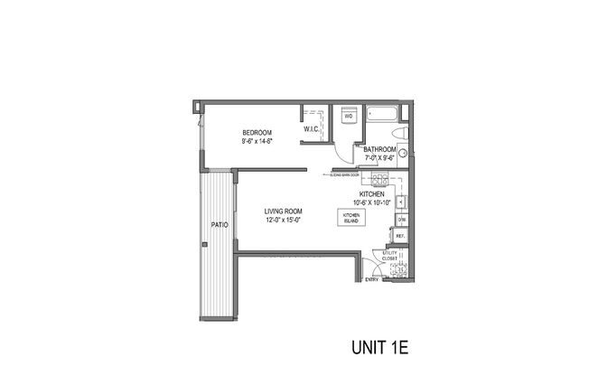 1 bed, 1 bath, 702 sqft, $1,700, Unit 203