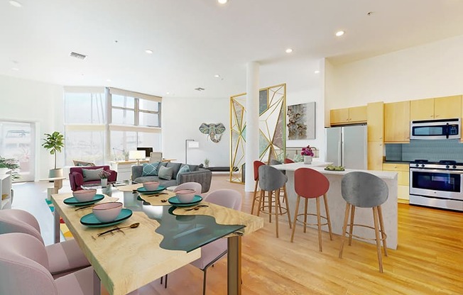 Dining Room in Loft  at Esprit Apartments, Marina del Rey, 90292