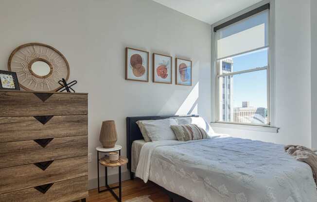 Bedroom With Expansive Windows at Residences at Richmond Trust, Virginia, 23219