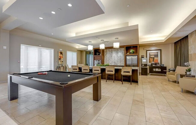 Cityplace Heights Gaming Room and Recreation Area Downtown Dallas Apartment