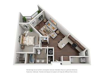 1 bed, 1 bath, 848 sqft, $2,271