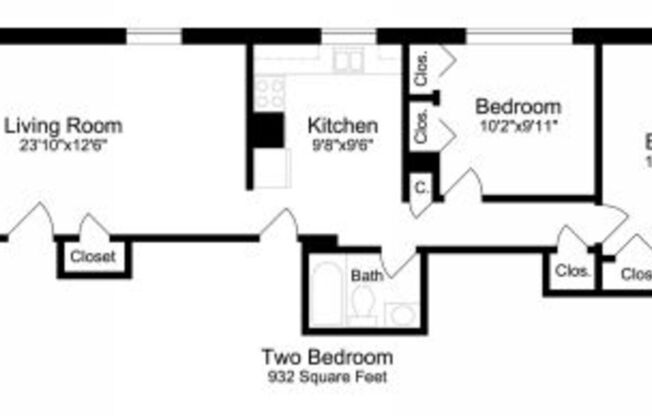 Parkshire Apartment - Wilmore - 2 bed - 1 bath - 932 sf