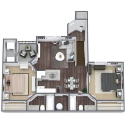 2 beds, 2 baths, 1,019 sqft, $1,957