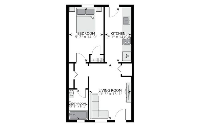 1 bed, 1 bath, 680 sqft, $1,025, Unit Unit 7