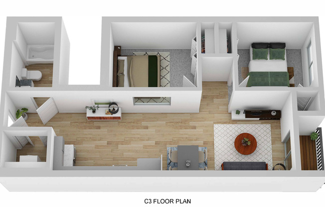 2 beds, 1 bath, 749 sqft, $1,690, Unit 303