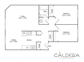 2 beds, 1 bath, 960 sqft, $1,495