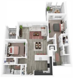 2 beds, 2 baths, 1,108 sqft, $3,280
