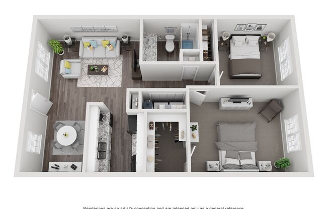 2 beds, 1 bath, 880 sqft, $1,100