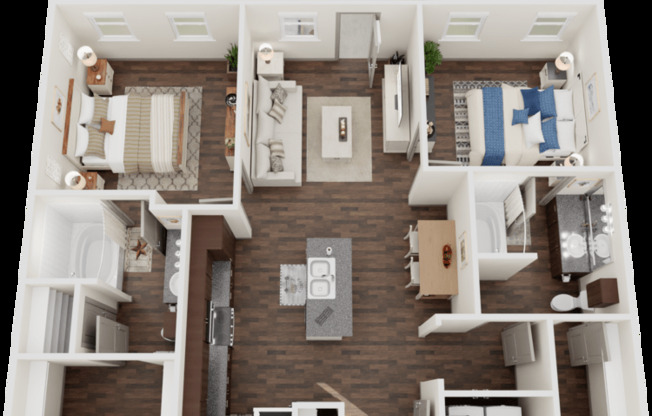 2 beds, 2 baths, 976 sqft, $1,375