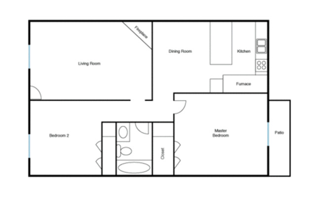 2 beds, 1 bath, 830 sqft, $1,299, Unit 23