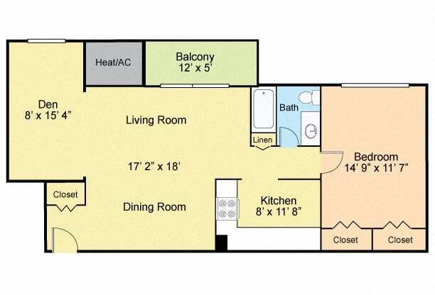 1 bed, 1 bath, 827 sqft, $1,413