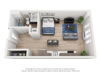 Studio, 1 bath, 549 sqft, $1,374
