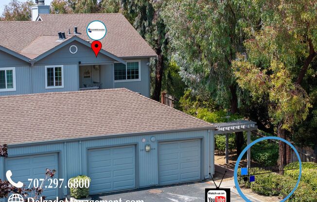 Benicia! Large 2/2 with detached one car garage available now!