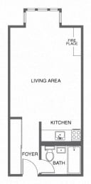 Studio, 1 bath, $2,399