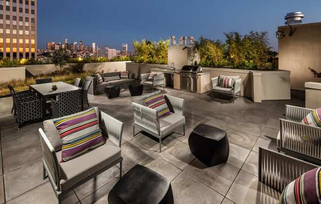 Rooftop Terrace Seating at Berkshire K2LA, Los Angeles, CA