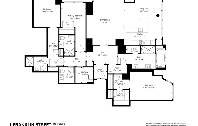 3 beds, 3.5 baths, 2,196 sqft, $15,500, Unit 5105