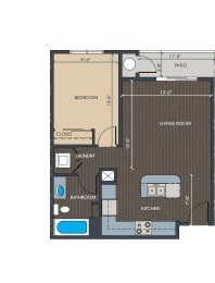 1 bed, 1 bath, 662 sqft, $1,887
