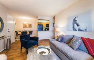 Living Room at Apres Apartments in Aurora, CO
