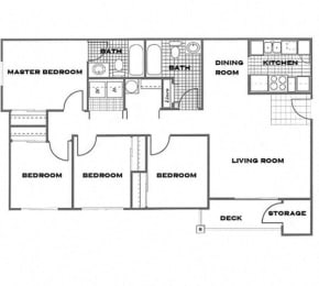 4 beds, 2 baths, 1,258 sqft, $2,340