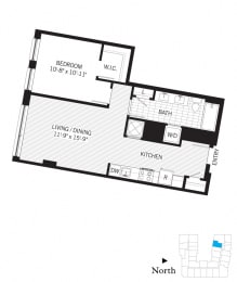 1 bed, 1 bath, 704 sqft, $2,538