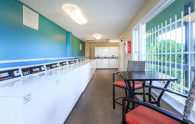 wash your worries away at the laundry facility at Sunrise Apartments in Nashville, Tennessee