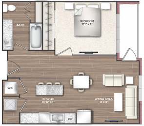 1 bed, 1 bath, 701 sqft, $2,055