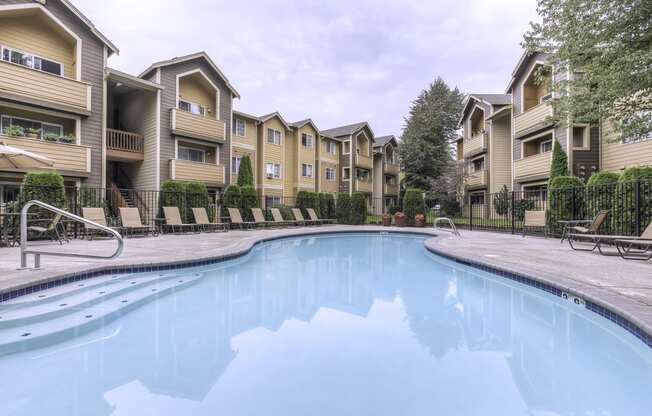 the swimming pool at the outlook apartments