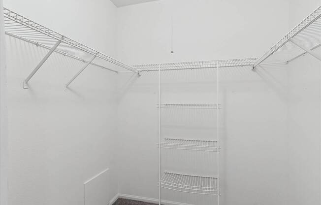 Walk-In Closet With Built-In Shelving