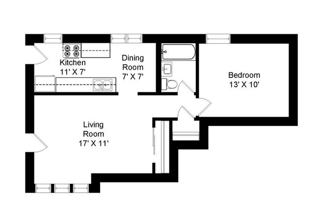 1 bed, 1 bath, 675 sqft, $1,850, Unit 621-H1